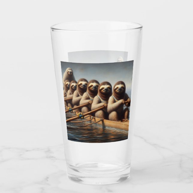 Sloth Rowing Team Glass (Front)