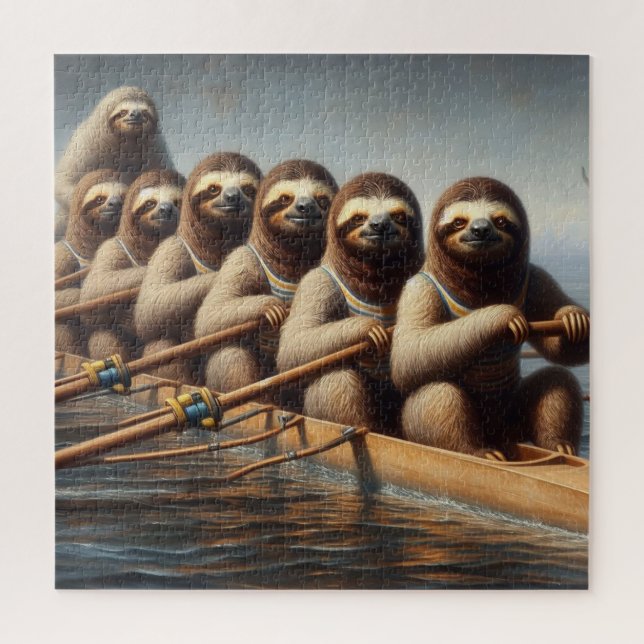 Sloth Rowing Team Jigsaw Puzzle (Vertical)