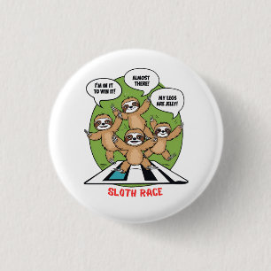 Sloth Running Team 1 Inch Round Button