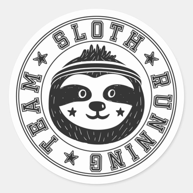 Sloth Running Team Classic Round Sticker (Front)