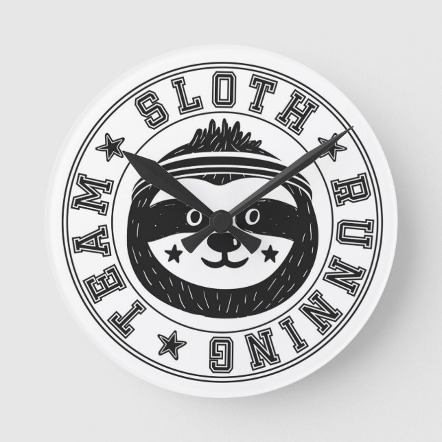 Sloth Running Team Round Clock (Front)
