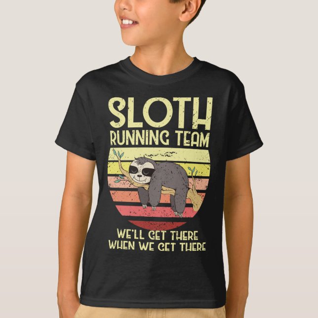Sloth Running Team Runner Sloth Tired Lazy Runners T-Shirt (Front)