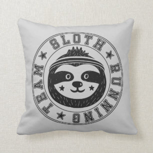 Sloth Running Team Throw Pillow