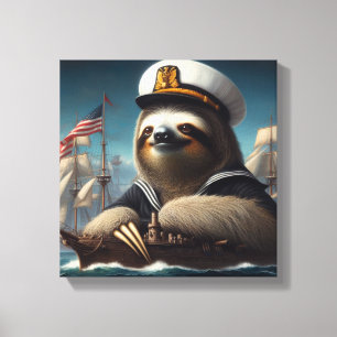 Sloth Sailor Canvas Print