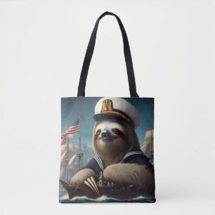 Sloth Sailor Tote Bag