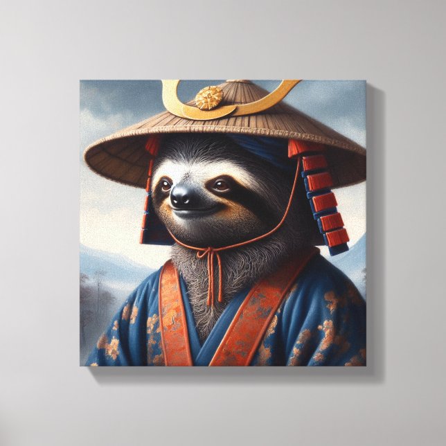 Sloth Samurai Canvas Print (Front)