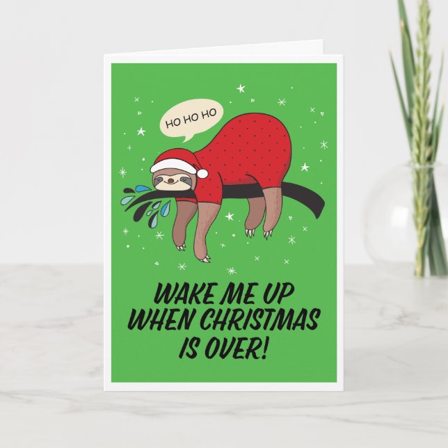 Sloth Santa Anti-Christmas Card (Front)