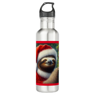 Sloth Santa Claus 710 Ml Water Bottle