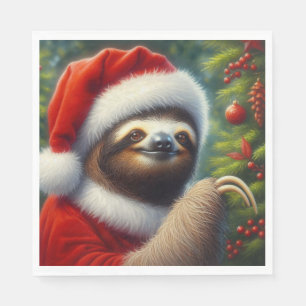 Sloth Santa Claus Napkin
