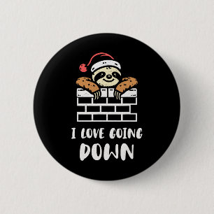 Sloth Santa Funny Christmas Sloth Lover Humour Xma 2 Inch Round Button