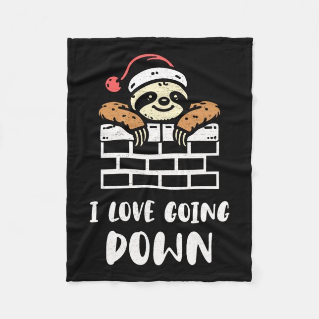 Sloth Santa Funny Christmas Sloth Lover Humour Xma Fleece Blanket (Front)