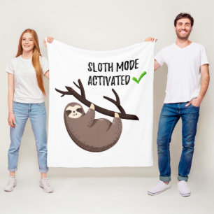 Sloth Says   Sloth Mode Activated Fleece Blanket