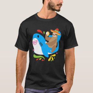 Sloth Shark Shirt Cute Mexican Cinco De Mayo Anima