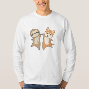Sloth Shiba Dog Animal Lovers Sloth Dogs T-Shirt