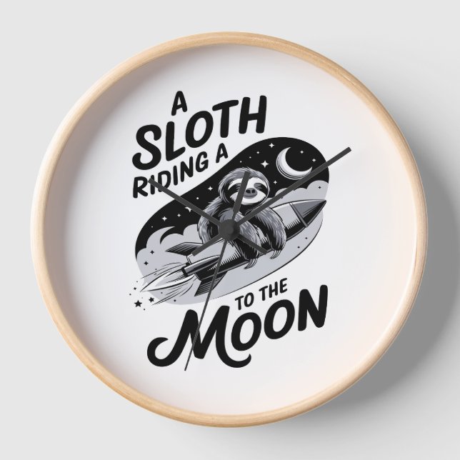 Sloth Shirt Animals Autumn Pumpkin Clock (Front)