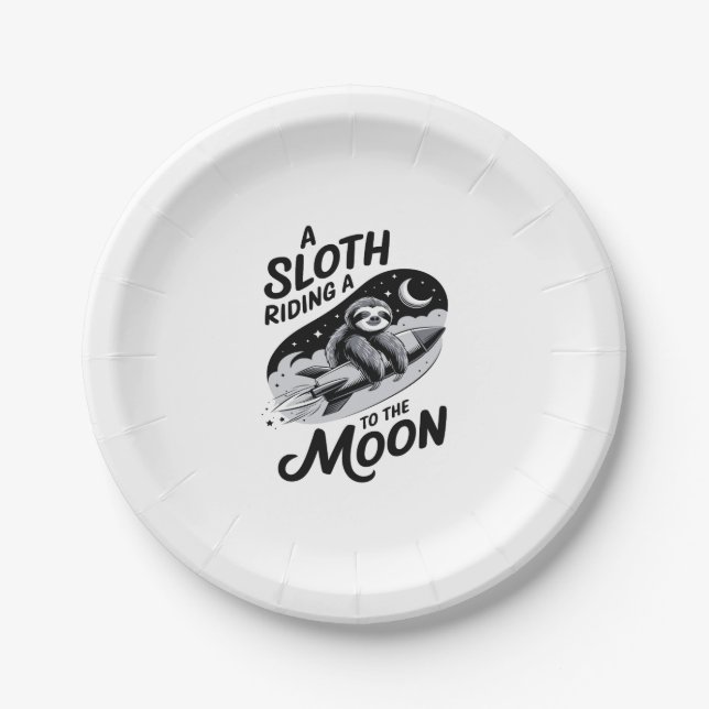 Sloth Shirt Animals Autumn Pumpkin Paper Plate (Front)