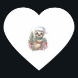 Sloth Shirt Safari Christmas Santa Heart Sticker<br><div class="desc">Sloth Shirt Safari Christmas Santa</div>