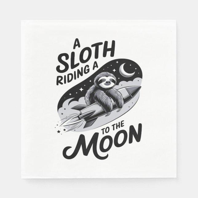 Sloth Shirt Safari Christmas Santa Napkin (Front)
