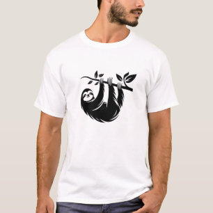 Sloth silhouette minimalist art deco style T-Shirt