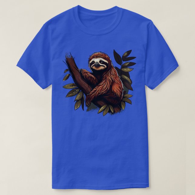 Sloth sitting in a tree illustration T-Shirt (Design Front)