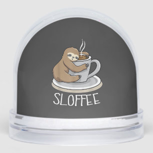 Sloth Sleep at Cup of Coffee Funny Sloth Sloffee T Snowglobe