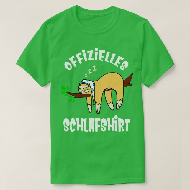 Sloth Sleep Shirt Pyjamas Funny Late Riser (Design Front)