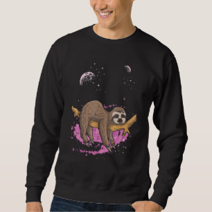 Sloth Sleeping Hanging Outer Space  Animal Sweatshirt