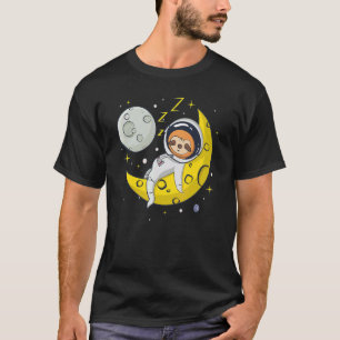 Sloth Sleeping on The Moon  Cute Astronaut Sloth T-Shirt