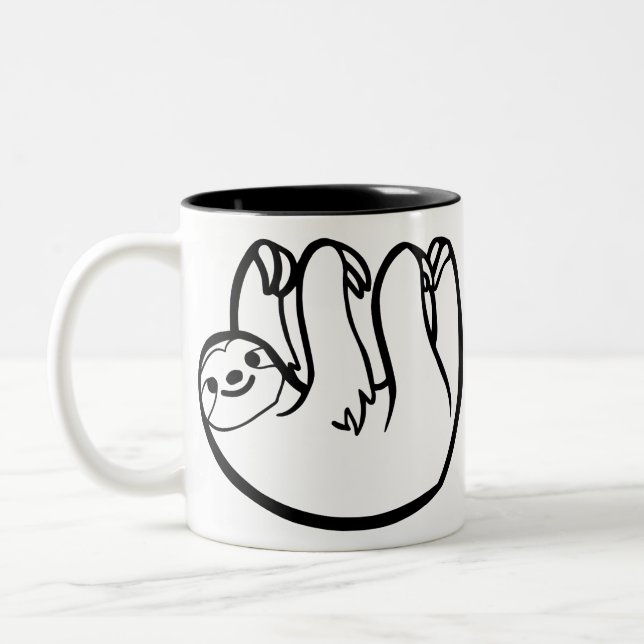 sloth - Sloth funny Two-Tone Coffee Mug (Left)