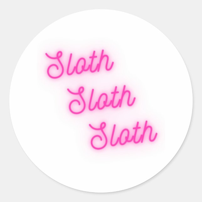 SLOTH SLOTH SLOTH CLASSIC ROUND STICKER (Front)