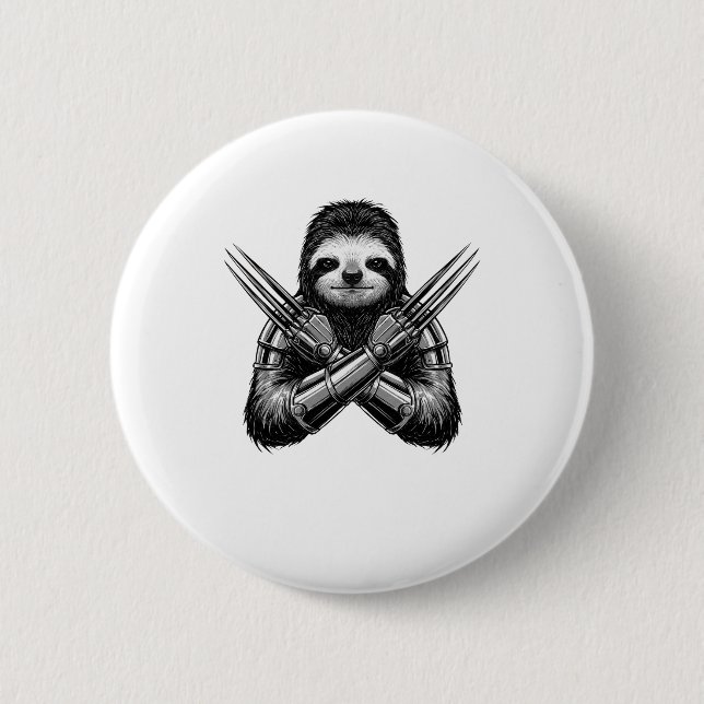 Sloth Slotherine Halloween 2 Inch Round Button (Front)