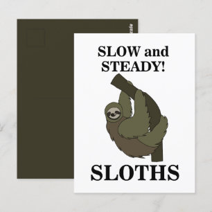 Sloth Sloths Slow And Steady Funny Sloth Postcard