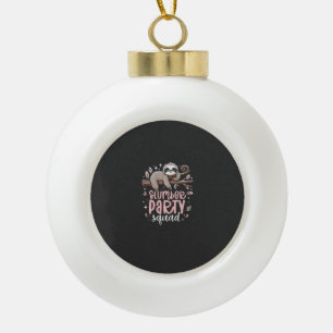Sloth Slumber Party Squad Kids Girls Sleepover T-S Ceramic Ball Christmas Ornament