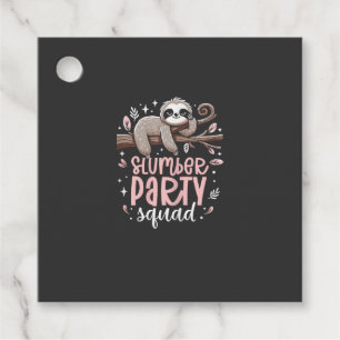 Sloth Slumber Party Squad Kids Girls Sleepover T-S Favour Tags