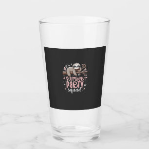 Sloth Slumber Party Squad Kids Girls Sleepover T-S Glass