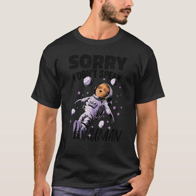   Sloth Spaceman Astronaut Space T-Shirt (Front)
