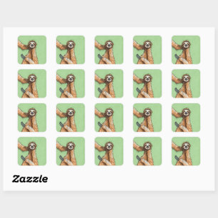 Sloth Square Sticker