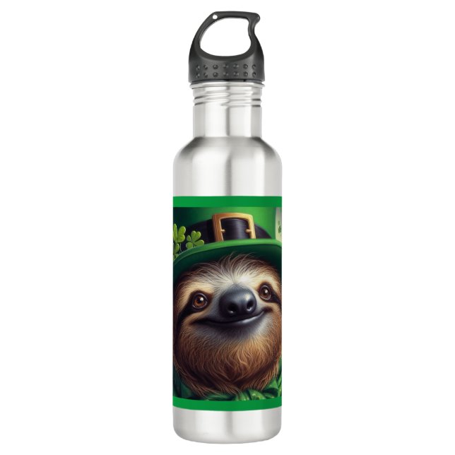 Sloth St Paddys Day 710 Ml Water Bottle (Front)