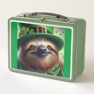 Sloth St Paddys Day Metal Lunch Box