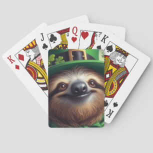 Sloth St Paddys Day Playing Cards