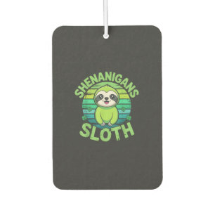 Sloth St Patricks Day Sloth Shenanigans Cute Anima Air Freshener