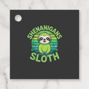 Sloth St Patricks Day Sloth Shenanigans Cute Anima Favour Tags