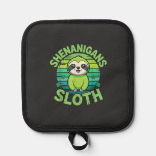 Sloth St Patricks Day Sloth Shenanigans Cute Anima Pot Holder