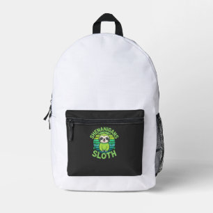 Sloth St Patricks Day Sloth Shenanigans Cute Anima Printed Backpack