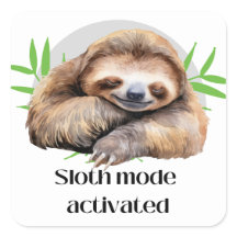 Sloth stickers square