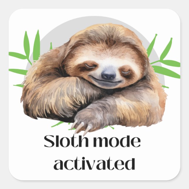 Sloth stickers square (Front)