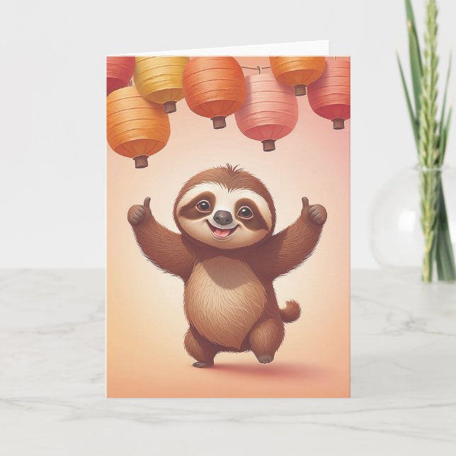 Sloth Style Birthday Vibes Card (Front)