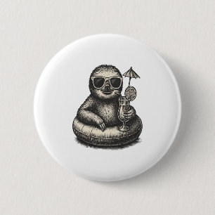 Sloth Summer Vibes (2) 2 Inch Round Button