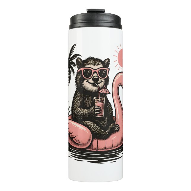 Sloth Summer Vibes Thermal Tumbler (Front)