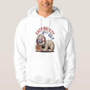 Sloth Sunflower 4th of July Hoodie